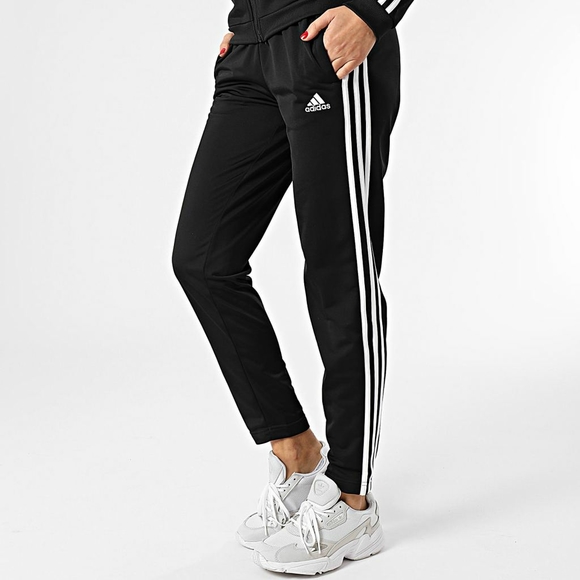 Adidas Women's ESSENTIALS 3-STRIPES TRACK SUIT Black/White - Picture 11 of 15